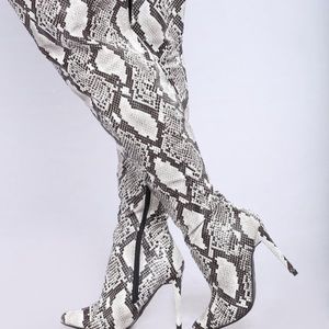 Snake skin thigh high boots brand new